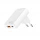 Захранване за ел. мрежа за мобилни устройства с USB-A и USB-C изходи и с технология за бързо зареждане - 4smarts GaN latPlug Duos 20W Wall Charger (бял) thumbnail 2