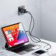 Захранване за ел. мрежа с USB-A и USB-C изходи и технология за бързо зареждане - Yesido YC68 Digital Display Dual Fast Wall Charger 20W (черен) thumbnail 3