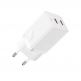 Захранване за ел. мрежа с 2xUSB-C изходи с технология за бързо зареждане - Baseus GaN5 Pro Fast Wall Charger Dual USB-C 40W (бял) thumbnail