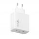 Захранване за ел. мрежа за мобилни устройства с USB-A и 2xUSB-C изходи с технология за бързо зареждане - Xiaomi HyperCharge Fast Wall Charger 90W (MDY-19-EK) (бял) thumbnail