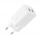  Захранване за ел. мрежа с 2xUSB-C изходи с технология за бързо зареждане - Baseus GaN5 Pro Fast Wall Charger Dual USB-C 40W (P10110804217-Z1) (бял) thumbnail