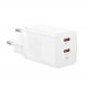  Захранване за ел. мрежа с 2xUSB-C изходи с технология за бързо зареждане - Baseus GaN5 Pro Fast Wall Charger Dual USB-C 40W (P10110804217-Z1) (бял) thumbnail 4