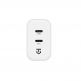 Захранване за ел. мрежа смартфони и таблети с 2xUSB-C изхода и с технология за бързо зареждане - Tactical Base Plug  Dual Travel Wall Charger 40W (бял) thumbnail 3