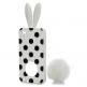 Rubber Rabbit Case - силиконов кейс и поставка за iPhone 4S, iPhone 4 (бял-черен) thumbnail