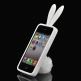 Rubber Rabbit Case - силиконов кейс и поставка за iPhone 4S, iPhone 4 (бял-черен) thumbnail 3