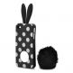 Rubber Rabbit Case - силиконов кейс и поставка за iPhone 4S, iPhone 4 (черен) thumbnail