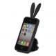 Rubber Rabbit Case - силиконов кейс и поставка за iPhone 4S, iPhone 4 (черен) thumbnail 3