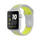 Apple Watch Nike+ 38mm Sport Band - оригинална силиконова каишка за Apple Watch 38мм (сив-жълт) (reconditioned) (Apple Box) thumbnail