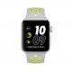Apple Watch Nike+ 38mm Sport Band - оригинална силиконова каишка за Apple Watch 38мм (сив-жълт) (reconditioned) (Apple Box) thumbnail 3