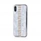 Bling My Thing Stripe TPU Gold Swarovski - силиконов (TPU) калъф с кристали Сваровски за iPhone XS, iPhone X (бял) thumbnail