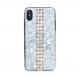 Bling My Thing Stripe TPU Gold Swarovski - силиконов (TPU) калъф с кристали Сваровски за iPhone XS, iPhone X (бял) thumbnail 2
