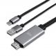 4smarts USB-C to HDMI Cable (Charging function) - кабел за свързване и зареждане от USB-C към HDMI за мобилни устройства с USB-C (черен) thumbnail