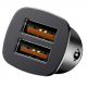 Baseus Dual QC 3.0 Car Charger - зарядно за кола с два USB изхода и технология за бързо зареждане (черен) thumbnail 2