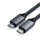Satechi USB-C to USB-C Charging Cable 100W - USB-C към USB-C кабел за MacBook и устройства с USB-C порт (200 cm) (сив) thumbnail 3