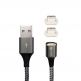 4smarts Magnetic USB Cable GRAVITYCord 2.0 with Two Lightning Connectors - кабел с магнитен накрайник с два Lightning конекторa за устройства с Lightning (100см) (сив) thumbnail