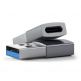 Satechi USB Male To USB-C Female Adapter - адаптер от USB мъжко към USB-C женско за мобилни устройства (тъмносив) thumbnail 3