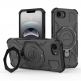 Хибриден удароустойчив кейс с вградена поставка и MagSafe за iPhone 17e, iPhone 16e - Techsuit Carbon Shield Pro Hybrid Case (черен) thumbnail