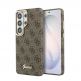 Дизайнерски кожен кейс с MagSafe за Samsung Galaxy S26 Ultra - Guess PU 4G Script Metal Logo Magnetic Case (кафяв) thumbnail