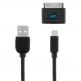 iGo Charge 3in1 Cable - USB кабел 3в1 за устройства с microUSB, miniUSB и 30-pin Dock порт (120 см) (черен) thumbnail