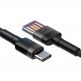 Baseus Cafule Quick Charge USB-C Cable - кабел с въжена оплетка и бързо зареждане за устройства с USB-C порт (100 см) (черен) thumbnail 3