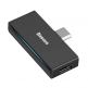 Baseus USB-C Male + 3.5mm Female Adapter L57 - пасивен адаптер USB-C към 3.5 мм. аудио изход и USB-C изход за устройства с USB-C порт (черен) thumbnail