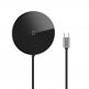 Baseus USB-C Circular Mirror Wireless Charger Hub - мултифункционален хъб за свързване на допълнителна периферия за устройства с USB-C и пад за безжично зареждане (тъмносив) thumbnail