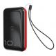 Baseus Mini S Bracket 10W Wireless Charger 10000mAh - външна батерия USB и USB-C изходи и с технология за безжично зареждане (черен-червен) thumbnail
