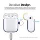 Elago Airpods Duo Hang Silicone Case - силиконов калъф за Apple Airpods 2 with Wireless Charging Case (тъмносин-бял) thumbnail 6
