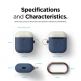 Elago Airpods Duo Hang Silicone Case - силиконов калъф за Apple Airpods 2 with Wireless Charging Case (тъмносин-бял) thumbnail 7