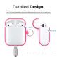 Elago Airpods Silicone Hang Case - силиконов калъф с карабинер за Apple Airpods 2 with Wireless Charging Case (розов-фосфор) thumbnail 7