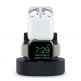 Elago Duo Charging Hub - силиконова поставка за зареждане на iPhone, Apple Watch и Apple AirPods (черна) thumbnail
