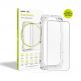 Калено стъклено защитно покритие за дисплея на iPhone 17e, iPhone 16e, iPhone 14, iPhone 13, iPhone 13 Pro - Mobile Origin EasyGlass Full Cover Tempered Glass With Applicator (черен-прозрачен) thumbnail