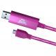 Blue Bridge Luminous microUSB Cable - USB кабел за устойства с microUSB вход (розов) thumbnail