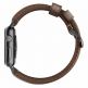 Nomad Strap Traditional Leather - кожена (естествена кожа) каишка за Apple Watch 42мм, 44мм (кафяв-черен) thumbnail 4