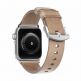 Nomad Strap Modern Slim Leather - кожена (естествена кожа) каишка за Apple Watch 38мм, 40мм (свeтлокафяв-сребрист) thumbnail