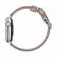 Nomad Strap Modern Slim Leather - кожена (естествена кожа) каишка за Apple Watch 38мм, 40мм (свeтлокафяв-сребрист) thumbnail 3
