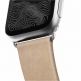 Nomad Strap Modern Slim Leather - кожена (естествена кожа) каишка за Apple Watch 38мм, 40мм (свeтлокафяв-сребрист) thumbnail 4