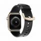 Nomad Strap Modern Slim Leather - кожена (естествена кожа) каишка за Apple Watch 38мм, 40мм (черен-златист) thumbnail