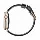Nomad Strap Modern Slim Leather - кожена (естествена кожа) каишка за Apple Watch 38мм, 40мм (черен-златист) thumbnail 2