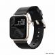 Nomad Strap Modern Slim Leather - кожена (естествена кожа) каишка за Apple Watch 38мм, 40мм (черен-златист) thumbnail 6