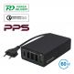 4smarts Mains Charging Station VoltPlug PPS Power Delivery & QC3.0 60W - захранване с 4хUSB изхода и USB-C изход (черен) thumbnail