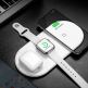 Baseus 3in1 Wireless Charger - тройна поставка (пад) с Fast Charge технология за безжично зареждане за Qi съвместими устройства, Apple Watch и Apple Airpods (черен) thumbnail 7