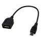 Micro USB кабел OTG - microUSB към USB кабел за мобилни устройства (30 cm) thumbnail