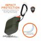 Urban Armor Gear Soft Touch Waterproof Silicone Hang Case - водо и удароустойчив силиконов калъф с карабинер за Apple Airpods (тъмнозелен) thumbnail 2