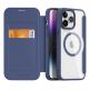 Удароустойчив хибриден кожен кейс с отделение за карти и MagSafe за iPhone 15 Pro Max - Dux Ducis Skin X Pro Magnetic Wallet Case (син-прозрачен) thumbnail 2