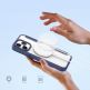 Удароустойчив хибриден кожен кейс с отделение за карти и MagSafe за iPhone 15 Pro Max - Dux Ducis Skin X Pro Magnetic Wallet Case (син-прозрачен) thumbnail 3