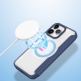 Удароустойчив хибриден кожен кейс с отделение за карти и MagSafe за iPhone 15 Pro Max - Dux Ducis Skin X Pro Magnetic Wallet Case (син-прозрачен) thumbnail 4
