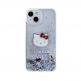 Дизайнерски кейс с висока защита за iPhone 15 - Hello Kitty Liquid Glitter Electroplating Head Logo Case (прозрачен-сребрист) thumbnail 3