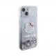 Дизайнерски кейс с висока защита за iPhone 15 - Hello Kitty Liquid Glitter Electroplating Head Logo Case (прозрачен-сребрист) thumbnail 4