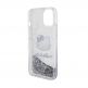 Дизайнерски кейс с висока защита за iPhone 15 - Hello Kitty Liquid Glitter Electroplating Head Logo Case (прозрачен-сребрист) thumbnail 5